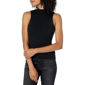 NWT - The Drop Women's Sleeveless Ribbed Mock-Neck Sweater - Size XL -  Black
